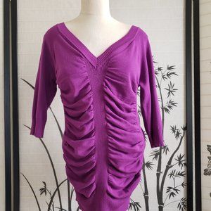 [Alloy] Orchid Purple Ruched Tunic Length Sweater